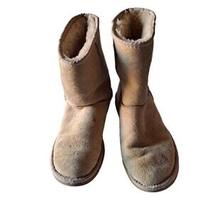 Uggs Australia Womens Gray Sheep Skin Ankle Boots - W6